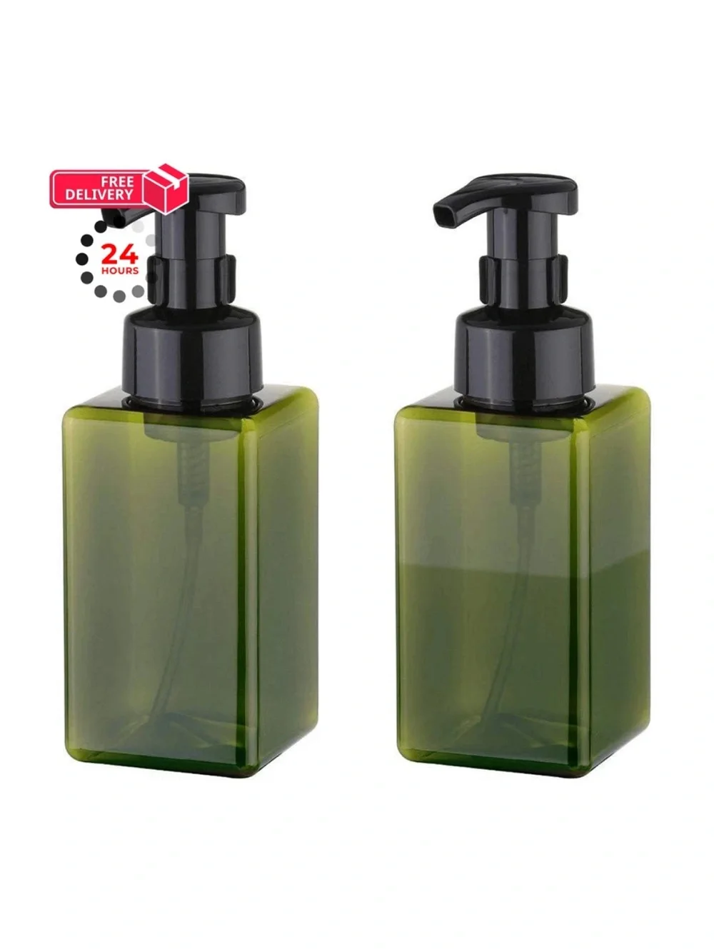 New UUJOLY Set of 2 Green Square Foaming Soap Dispensers